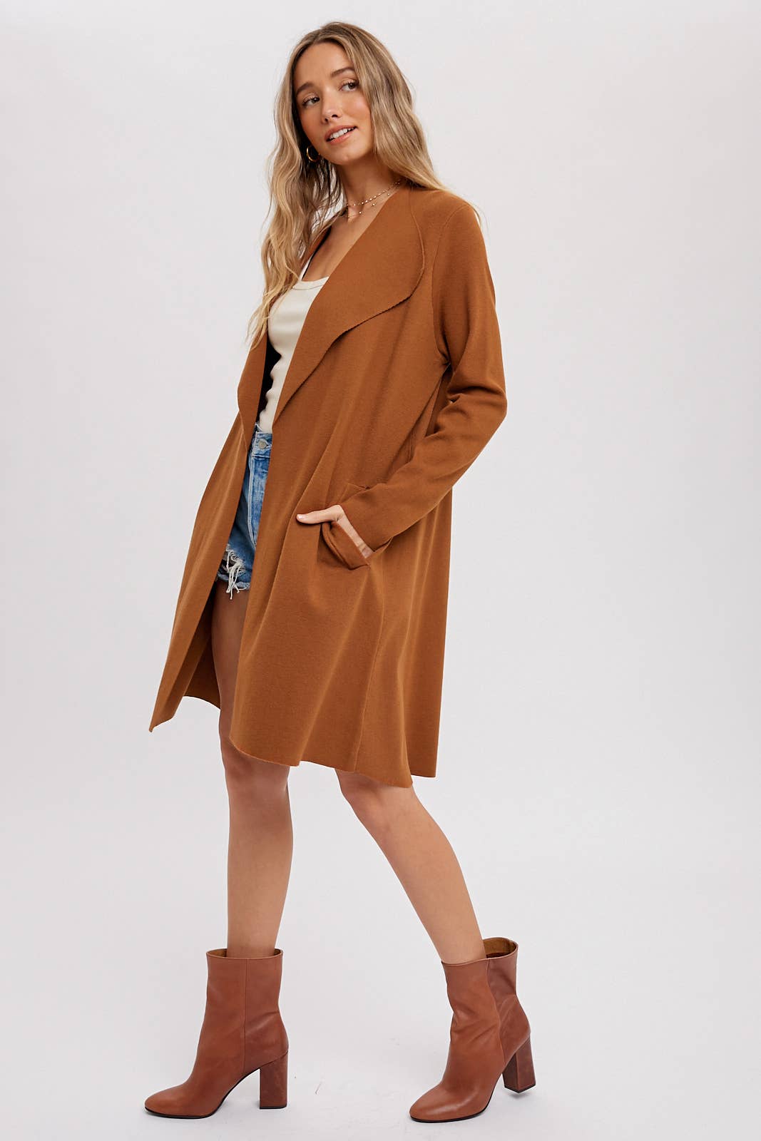 Bluivy - DRAPE COLLAR CARDIGAN