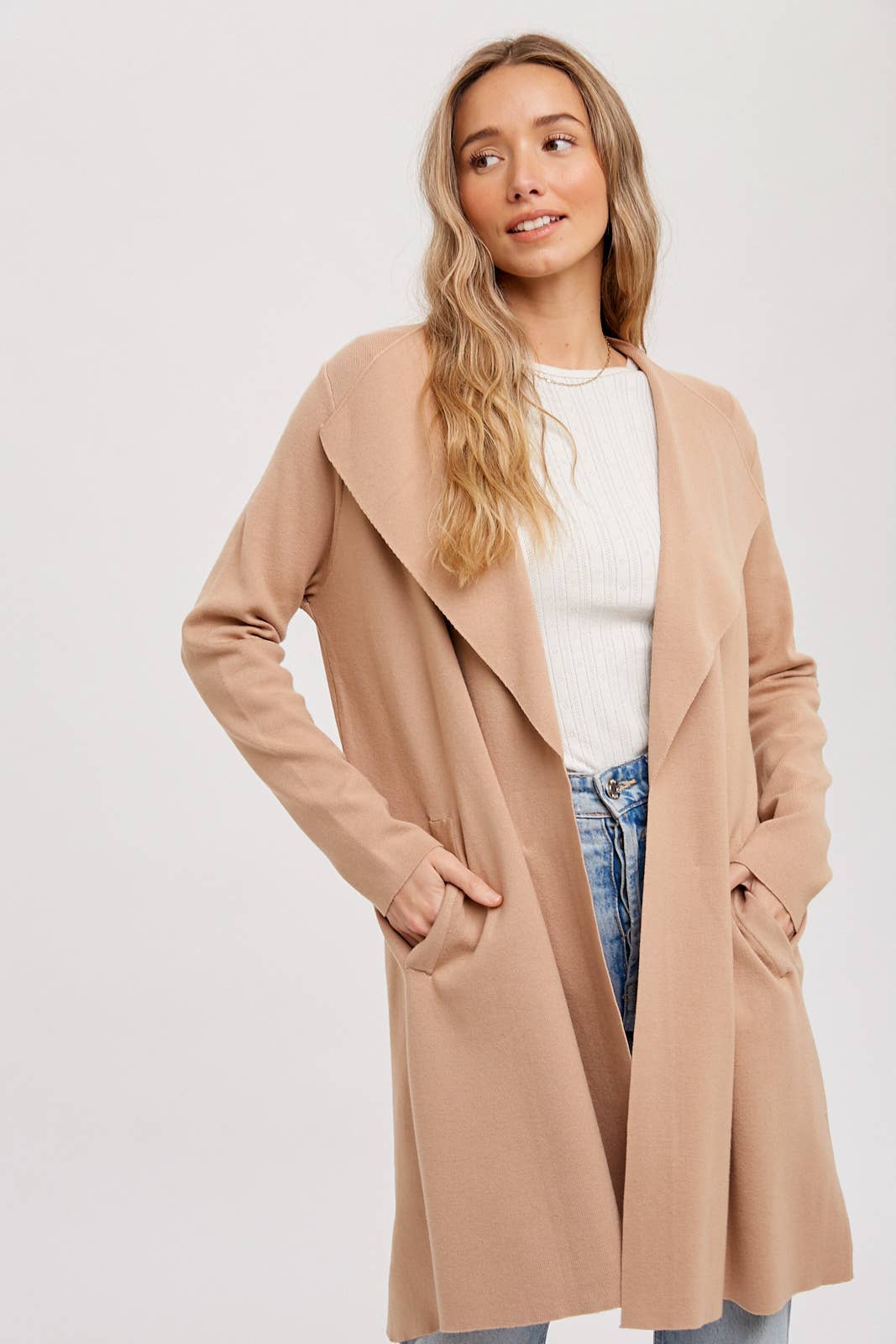 Bluivy - DRAPE COLLAR CARDIGAN