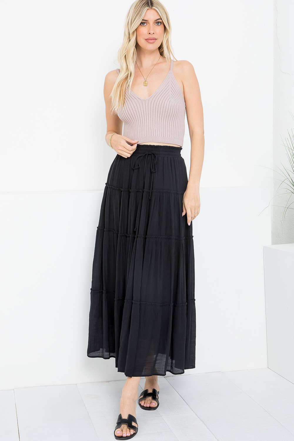 Sweet Lovely by Jen - BESTSELLER FLOWY TIERED MAXI  SKIRT