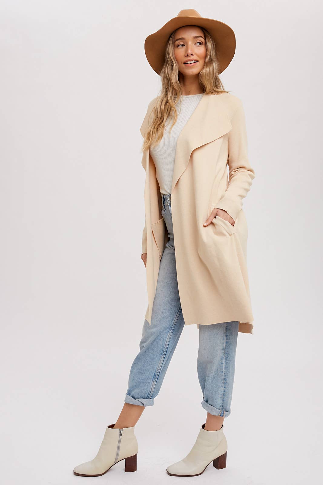 Bluivy - DRAPE COLLAR CARDIGAN
