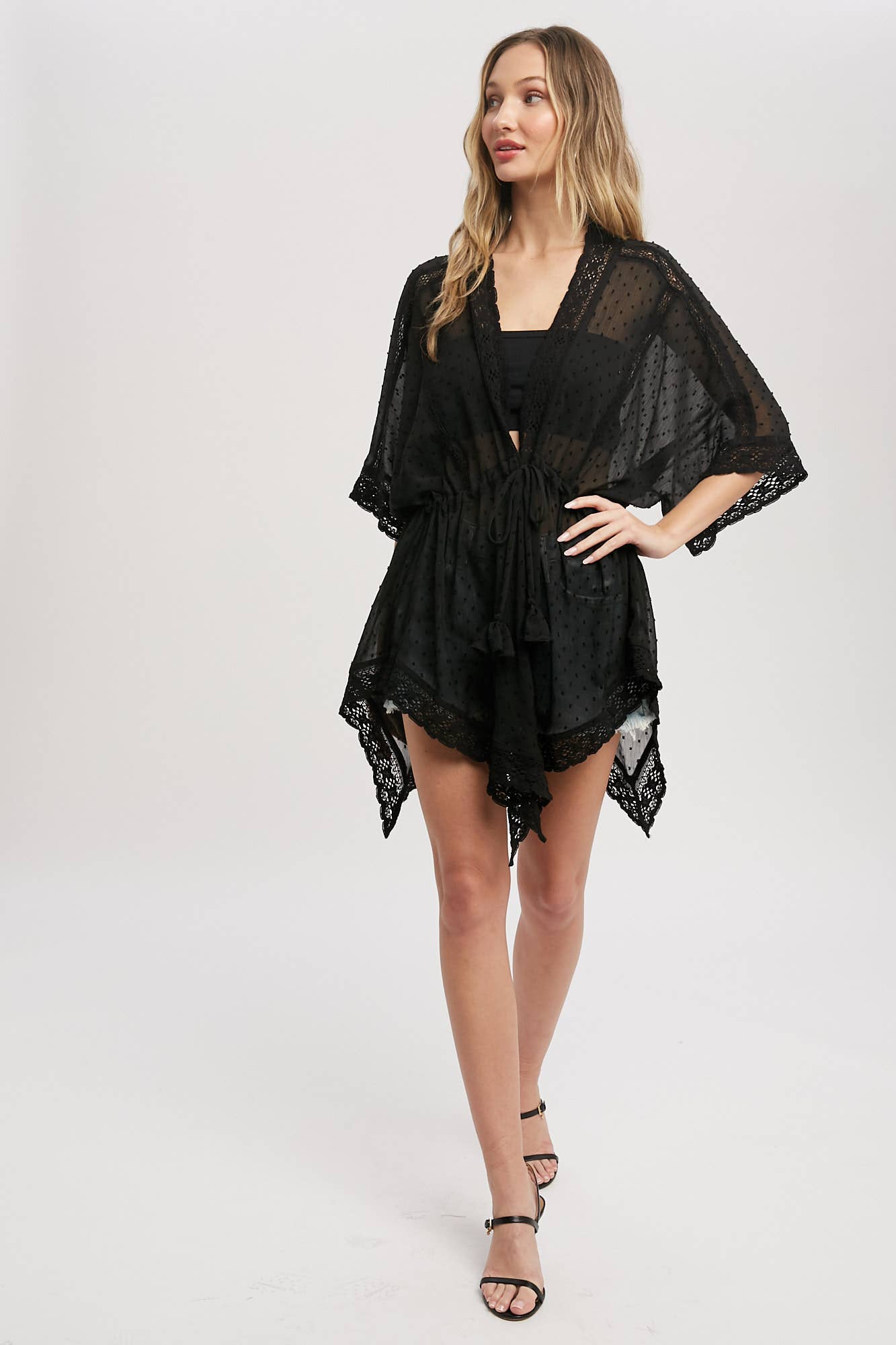 Bluivy - LACE TRIM KIMONO