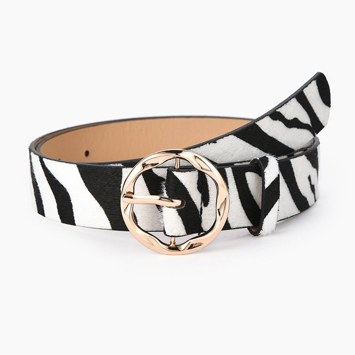NINEXIS - CWABE0384_SNAKE PRINT LEOPARD ZEBRA PRINT MILK PRINT BELT