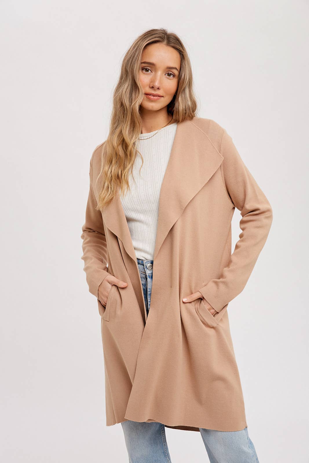 Bluivy - DRAPE COLLAR CARDIGAN