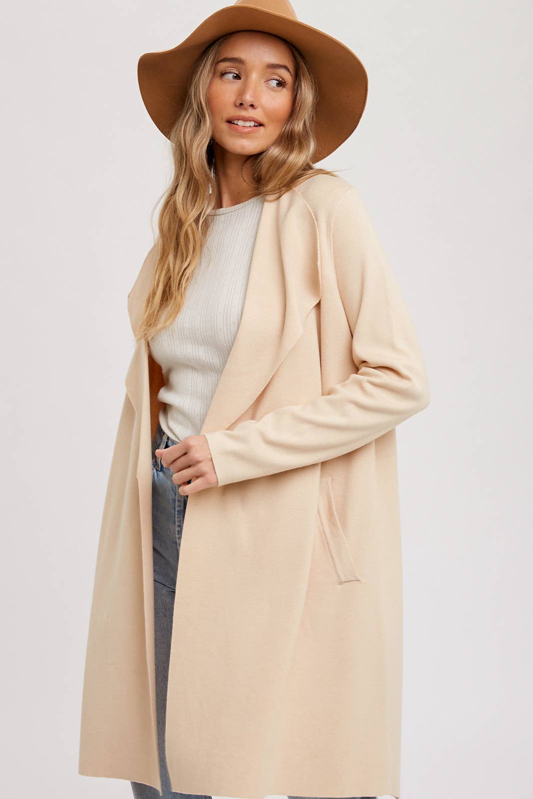 Bluivy - DRAPE COLLAR CARDIGAN