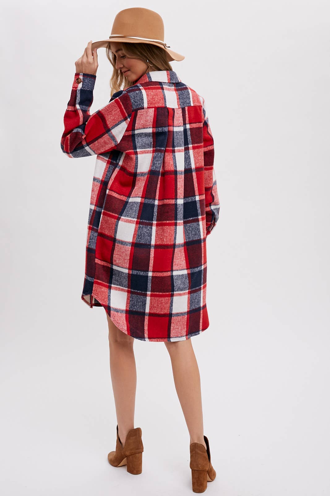 Bluivy - FLANNEL PLAID LONGLINE SHACKET