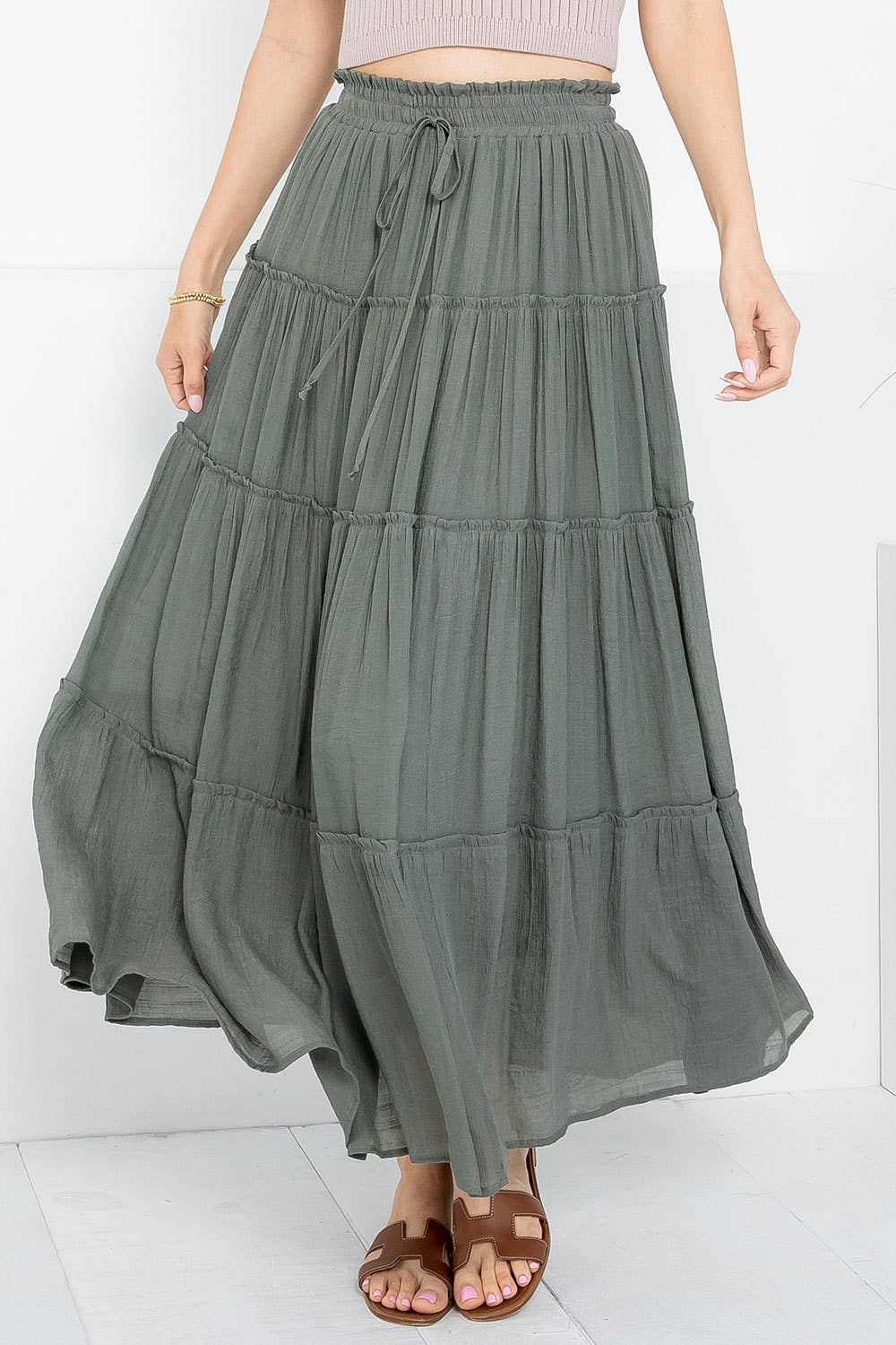 Sweet Lovely by Jen - BESTSELLER FLOWY TIERED MAXI  SKIRT