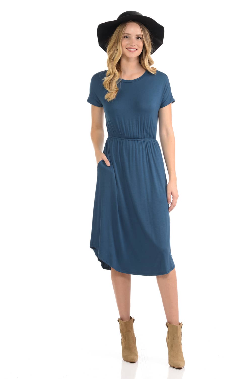 Allium - Drop Shoulder Midi Dress with Pockets
