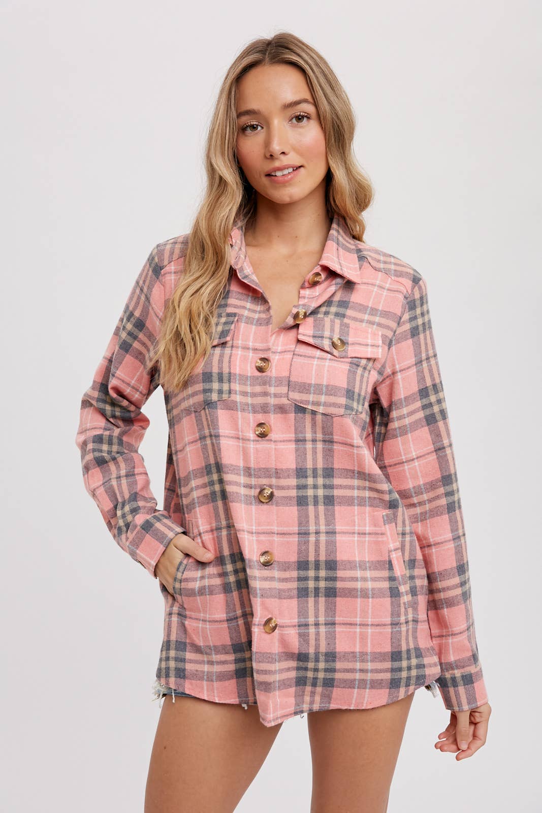Bluivy - FLANNEL PLAID SHACKET