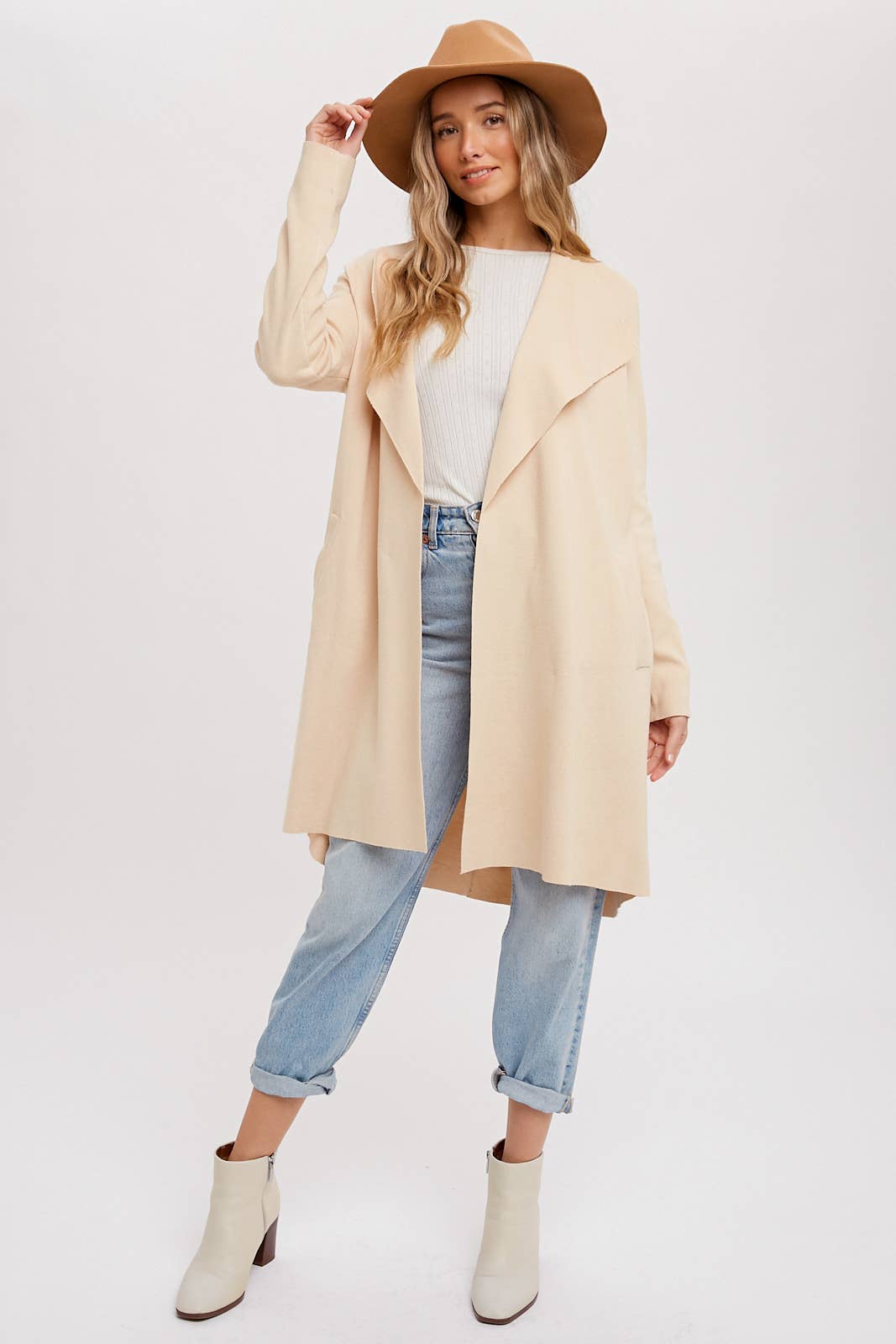 Bluivy - DRAPE COLLAR CARDIGAN