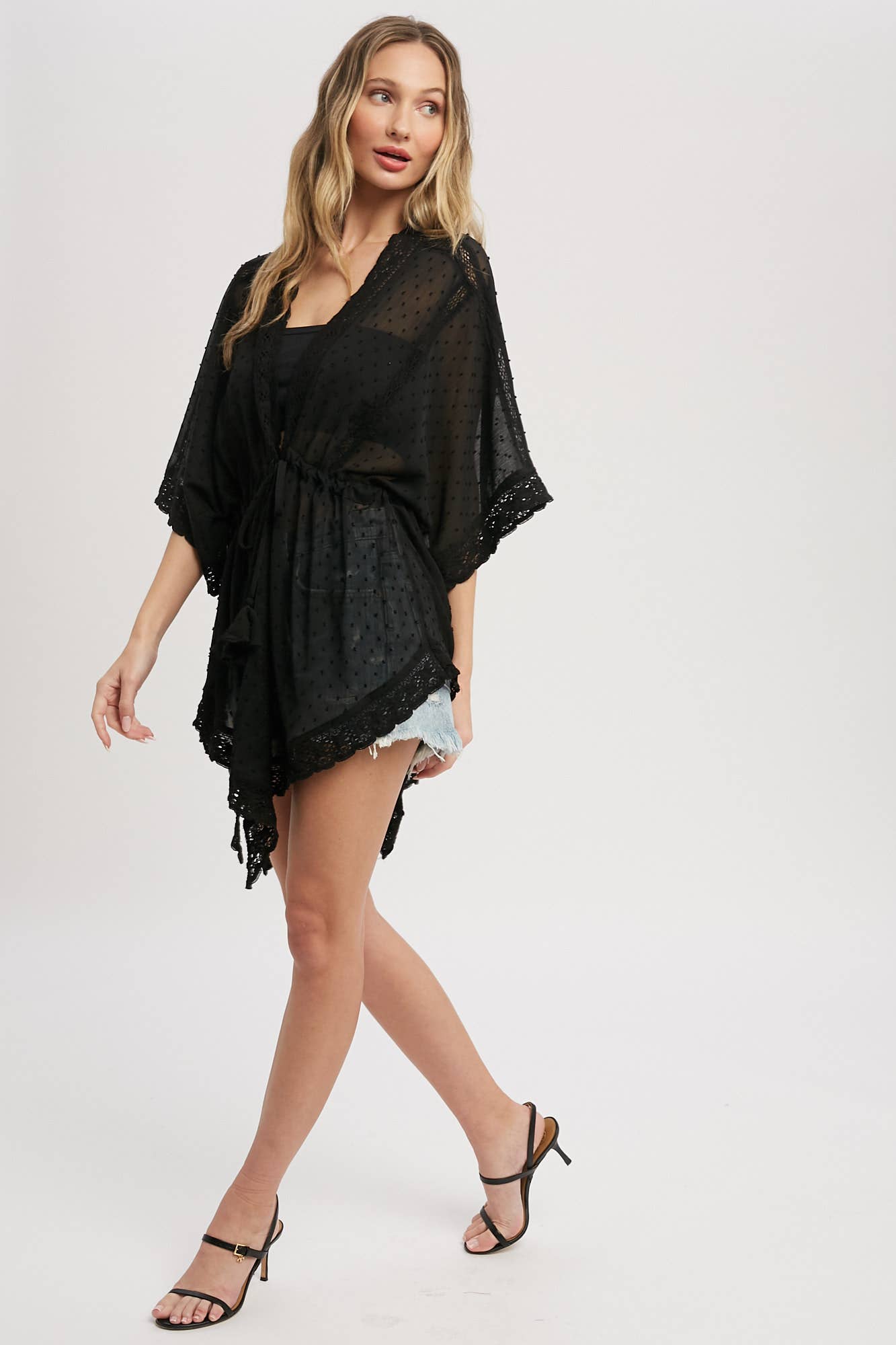 Bluivy - LACE TRIM KIMONO