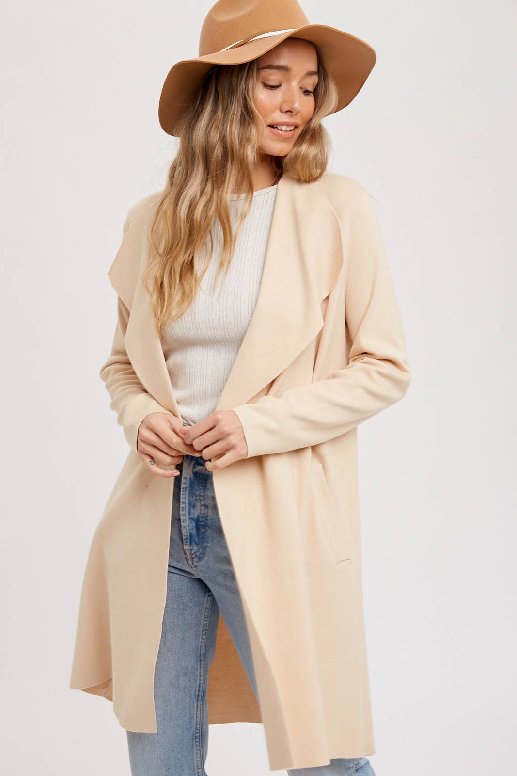 Bluivy - DRAPE COLLAR CARDIGAN