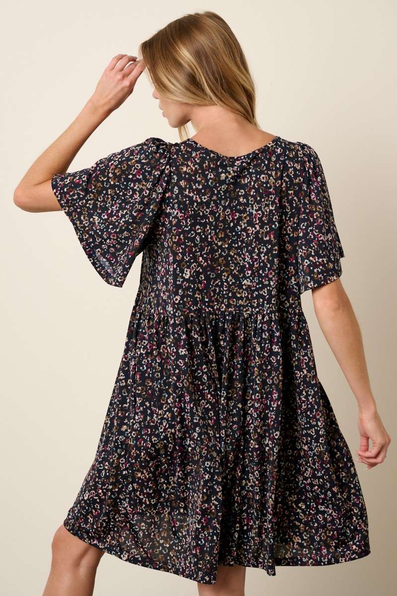 mittoshop - ANIMAL PRINT BABYDOLL MINI DRESS