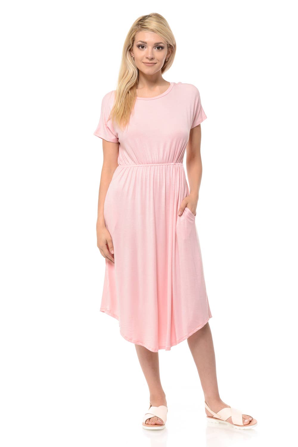 Allium - Drop Shoulder Midi Dress with Pockets