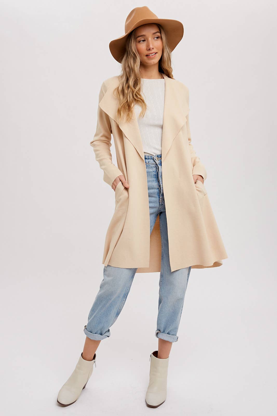 Bluivy - DRAPE COLLAR CARDIGAN