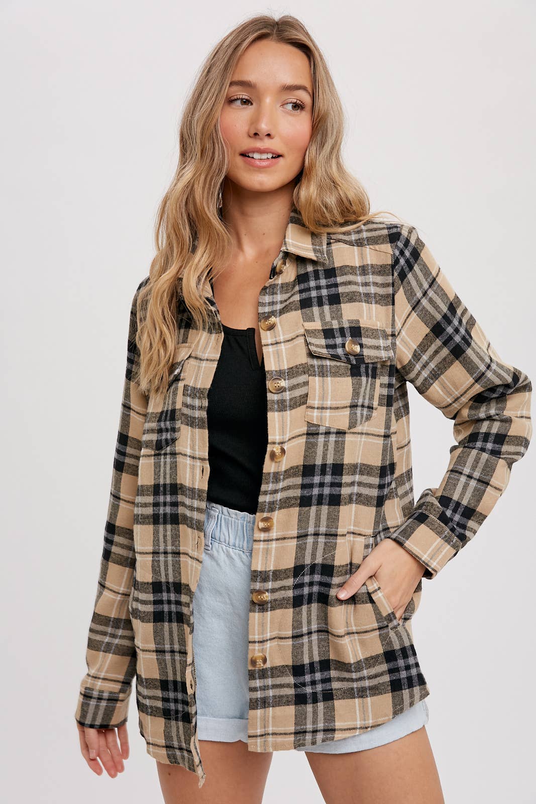 Bluivy - FLANNEL PLAID SHACKET