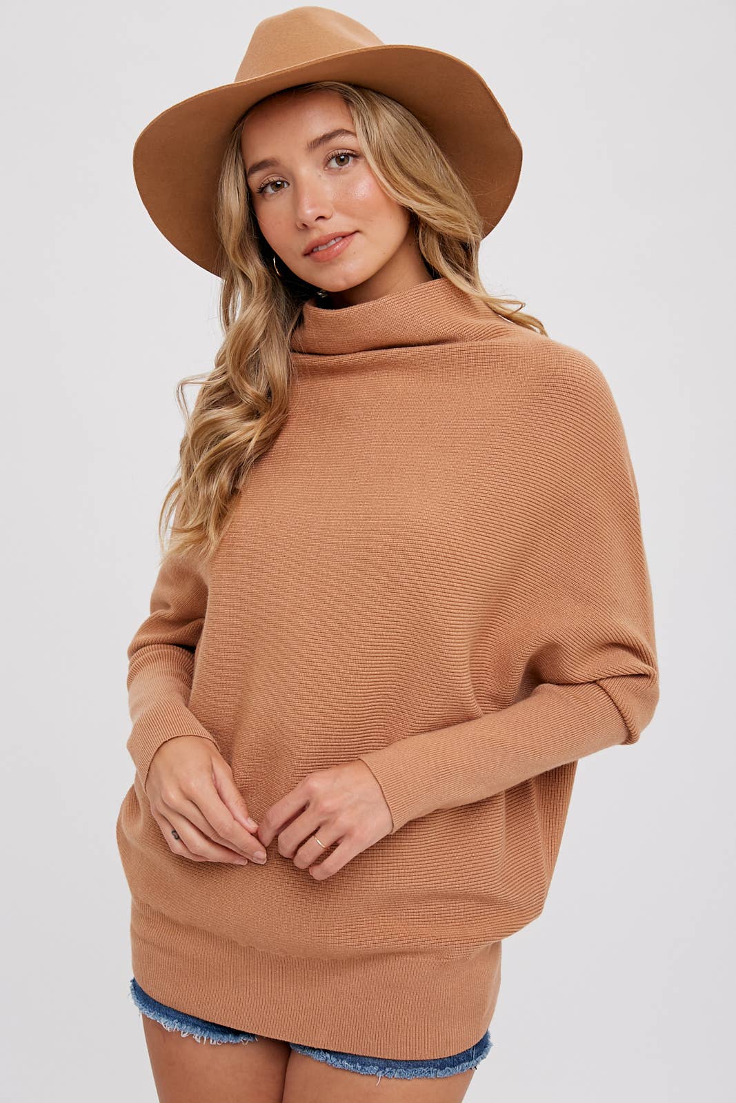 Bluivy - SLOUCH NECK DOLMAN PULLOVER SWEATER
