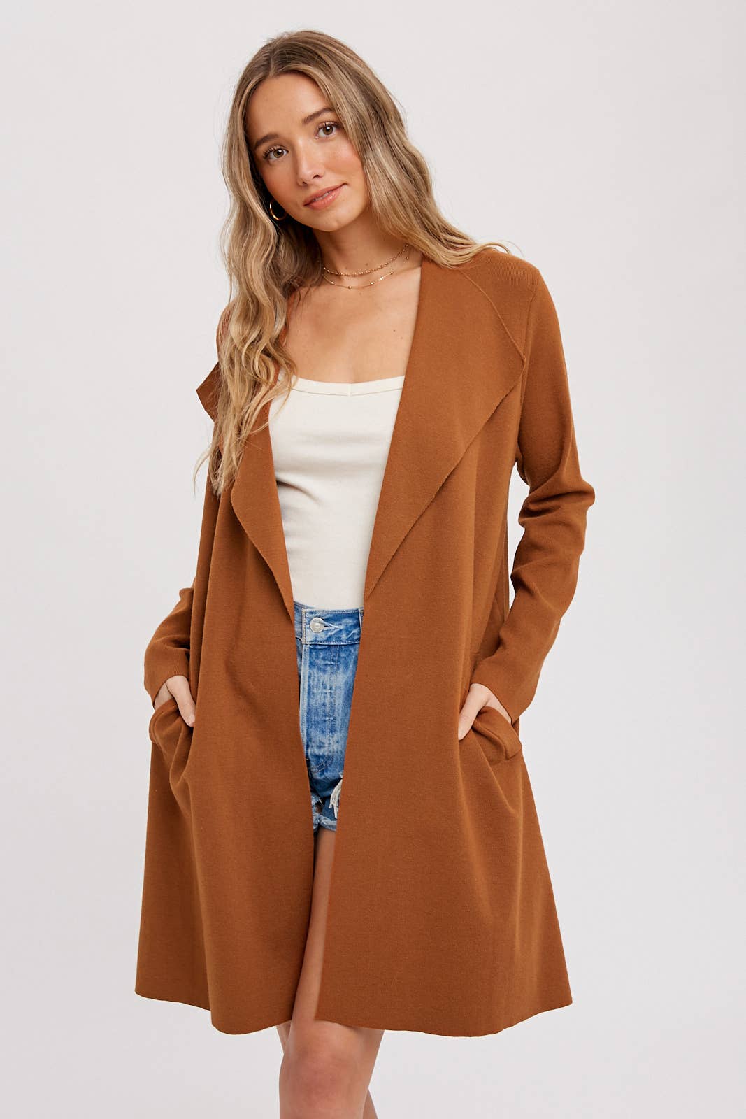 Bluivy - DRAPE COLLAR CARDIGAN
