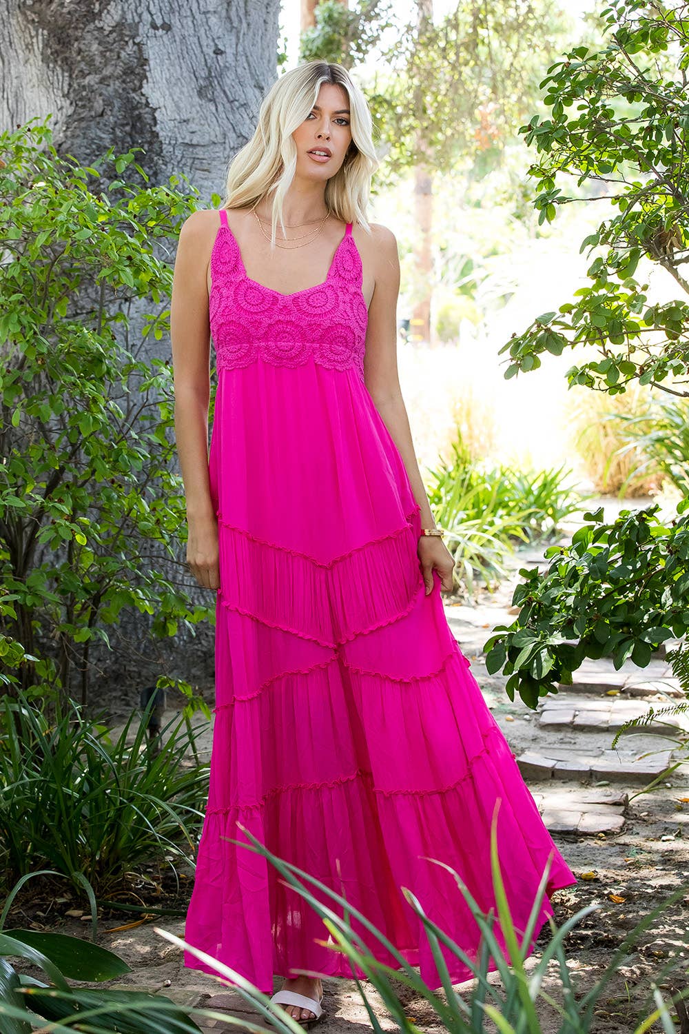 Sweet Lovely by Jen - CROCHET LACE MAXI DRESS