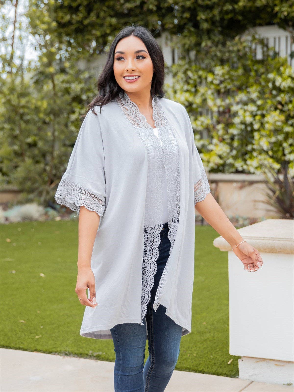 Tickled Teal - Sparrow Lace Kimono Cardigan