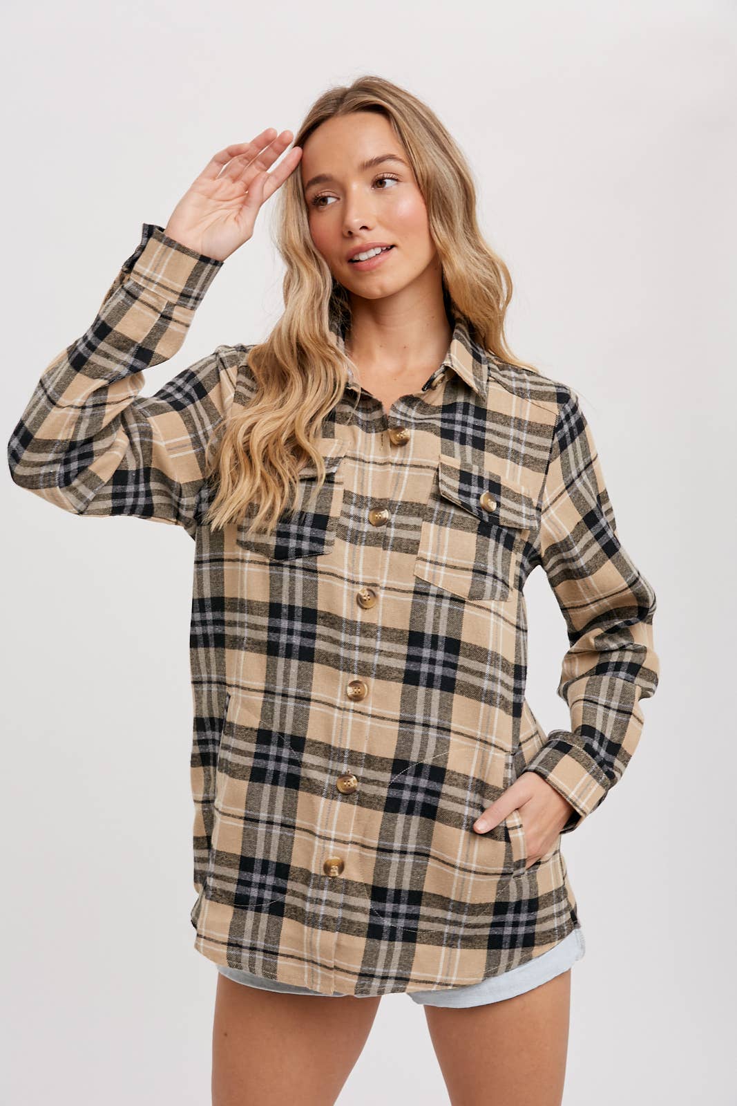 Bluivy - FLANNEL PLAID SHACKET