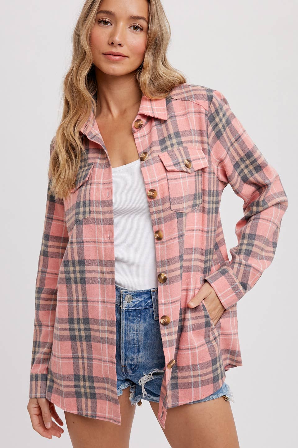 Bluivy - FLANNEL PLAID SHACKET