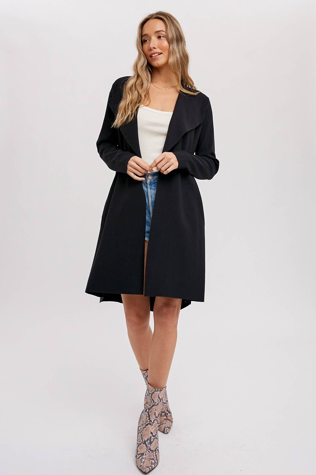 Bluivy - DRAPE COLLAR CARDIGAN