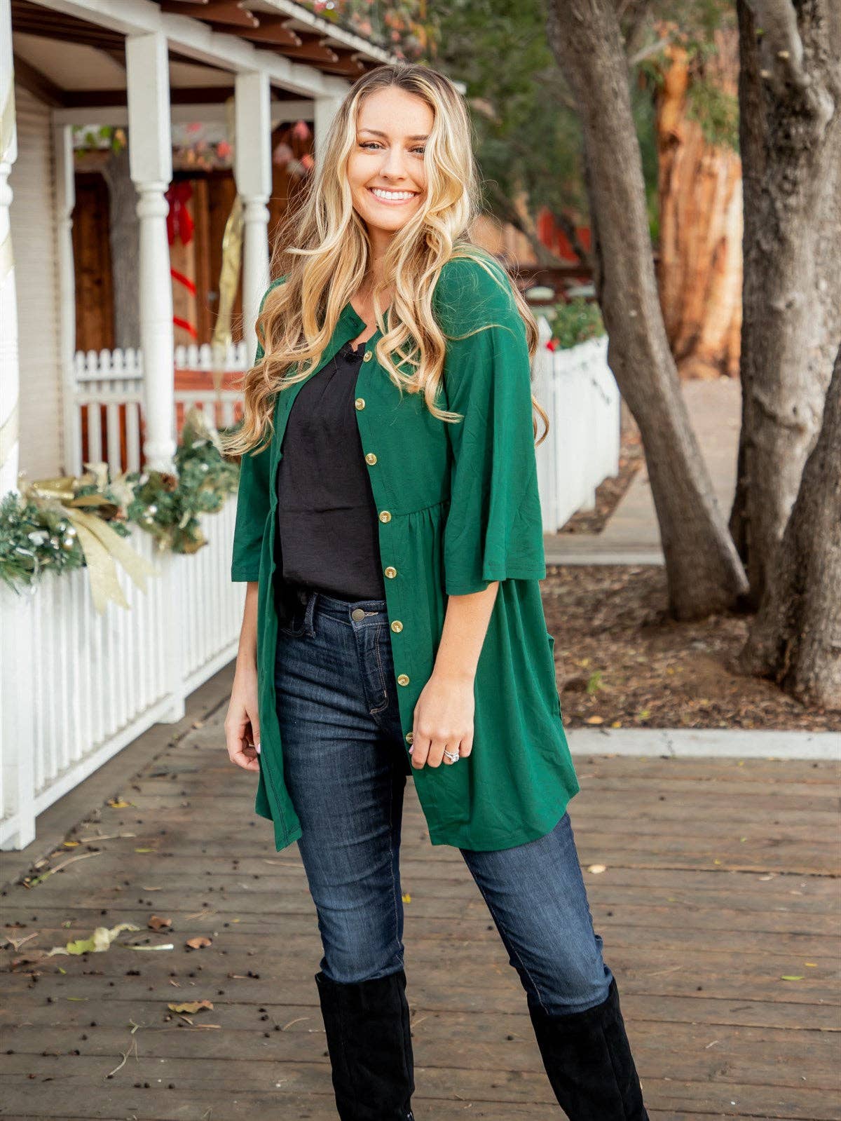 Tickled Teal - Maren Button Cardigan