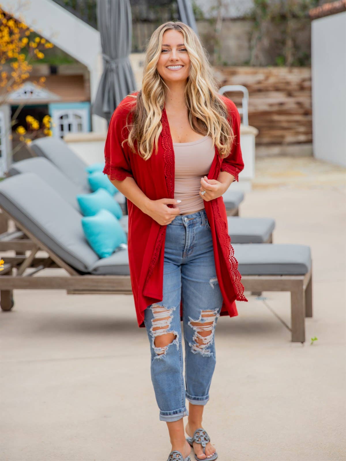 Tickled Teal - Sparrow Lace Kimono Cardigan