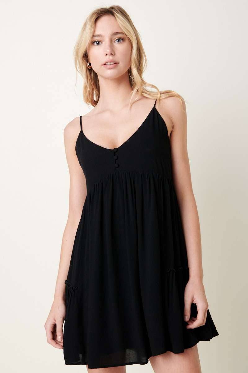 mittoshop - H42489-SMOCKING DETAIL MINI DRESS