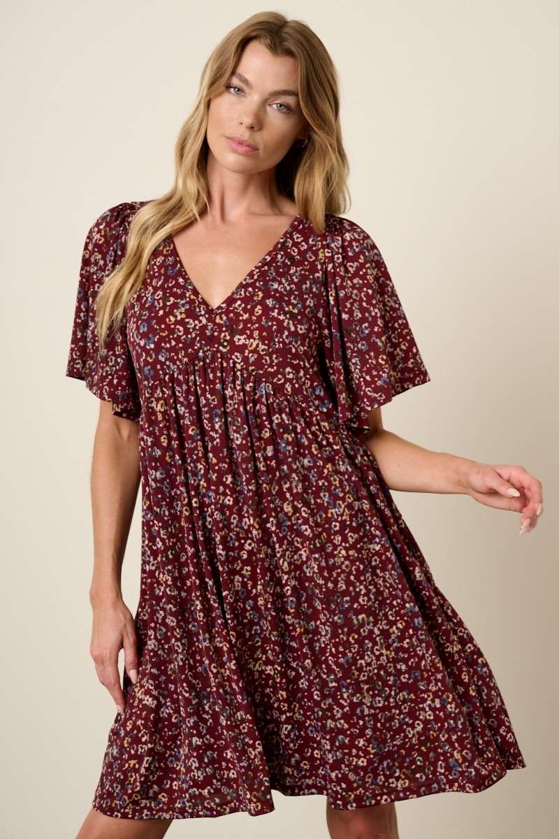 mittoshop - ANIMAL PRINT BABYDOLL MINI DRESS