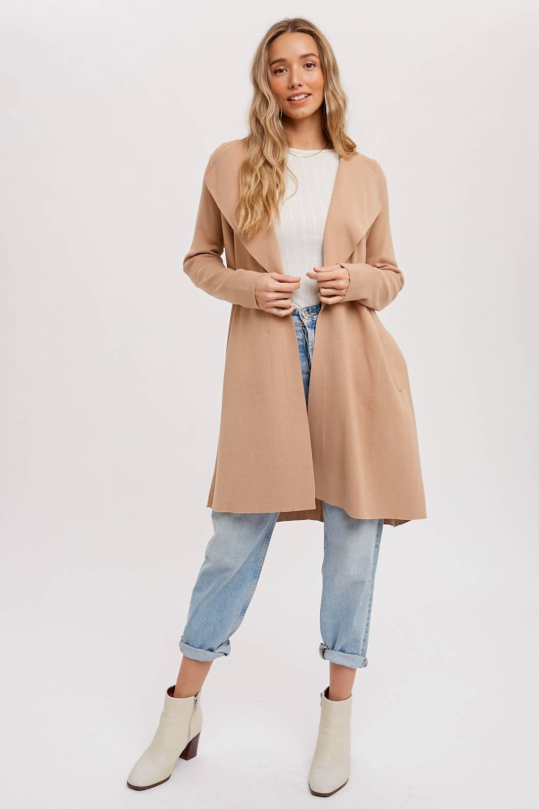 Bluivy - DRAPE COLLAR CARDIGAN