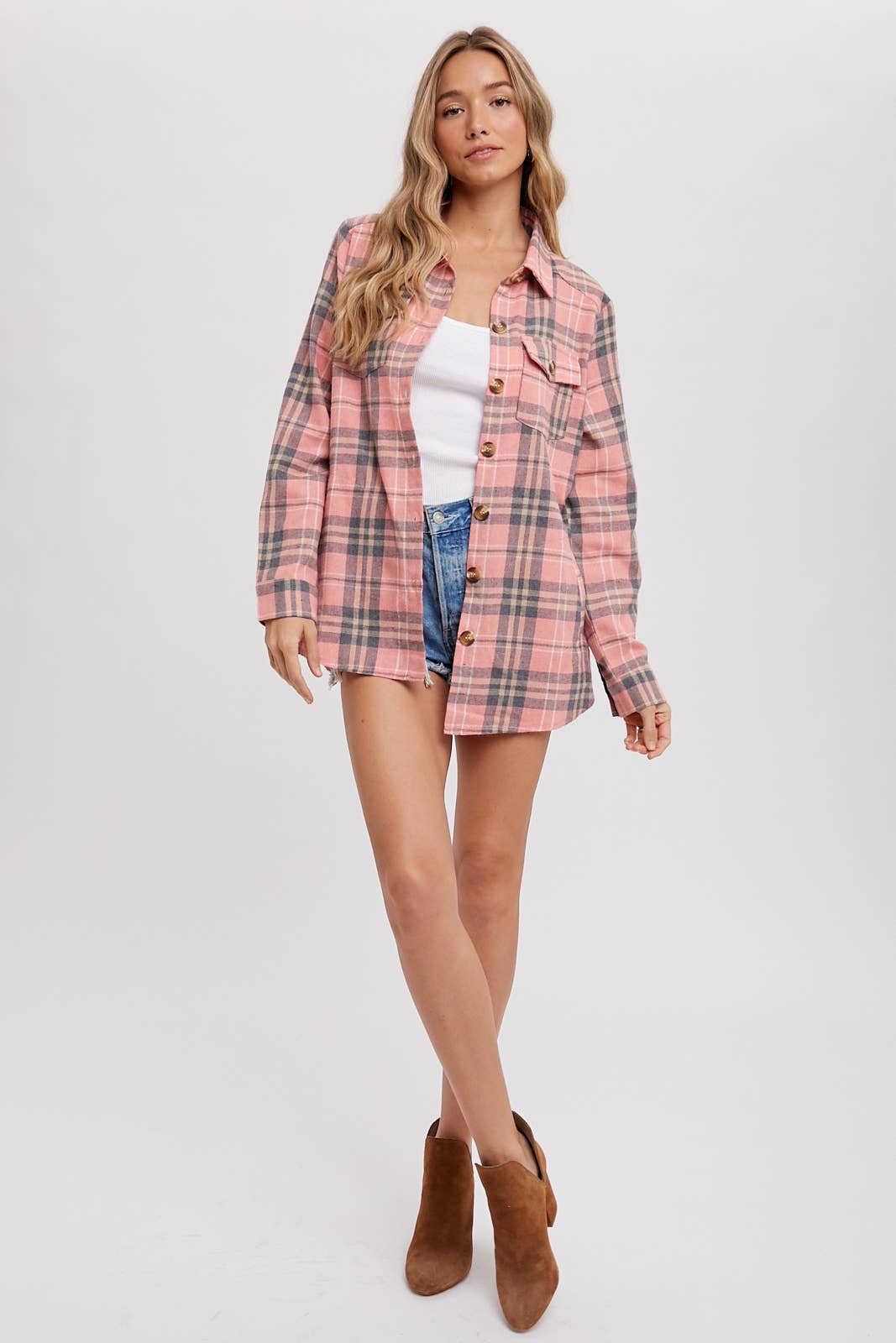 Bluivy - FLANNEL PLAID SHACKET