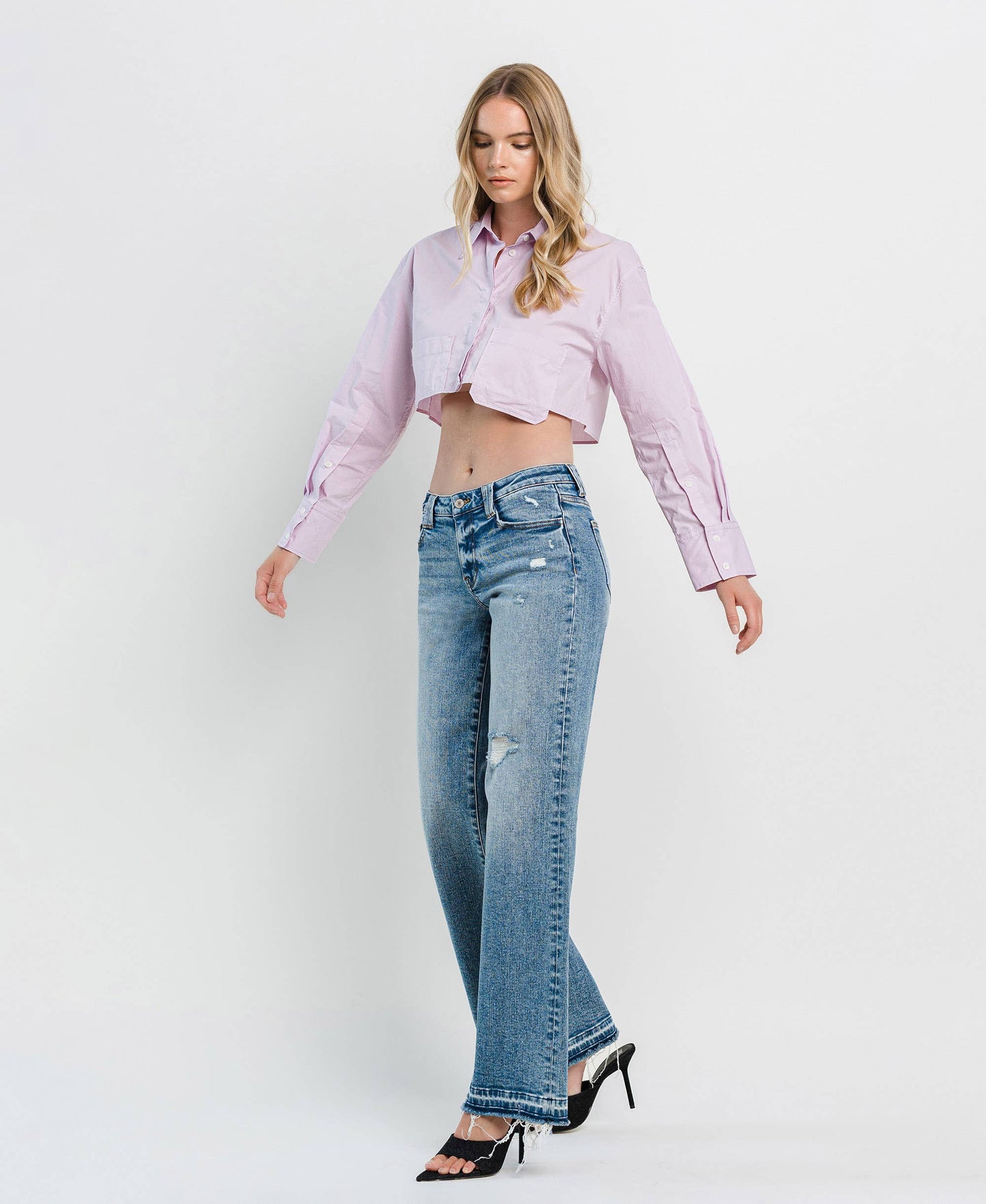 Lovervet by VERVET - TUMMY CONTROL HIGH RISE WIDE LEG JEANS