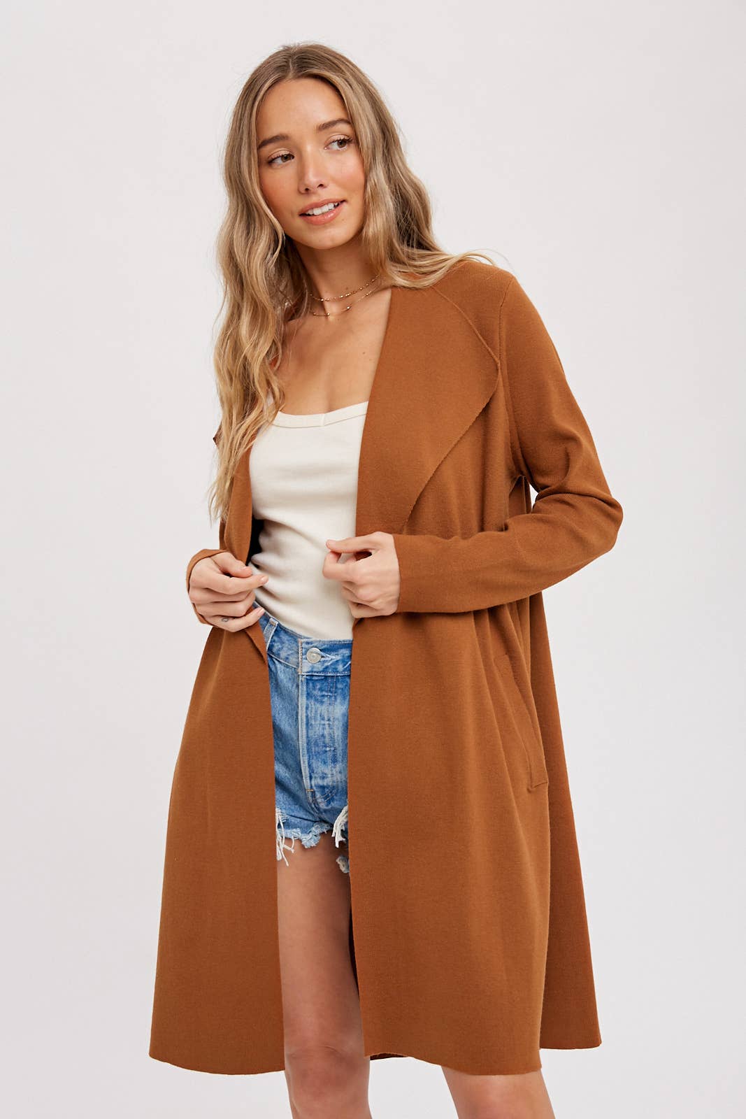 Bluivy - DRAPE COLLAR CARDIGAN