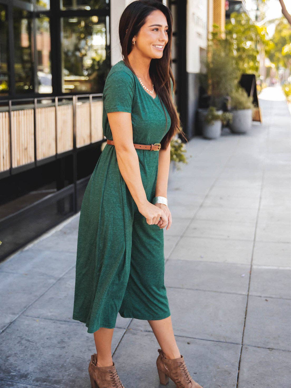 Tickled Teal - Cropped Pant Daisy Jumpsuit