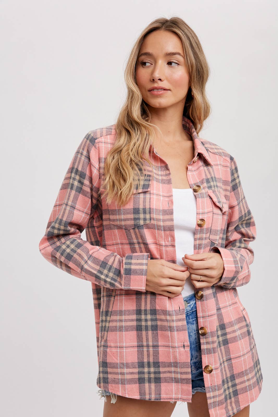Bluivy - FLANNEL PLAID SHACKET