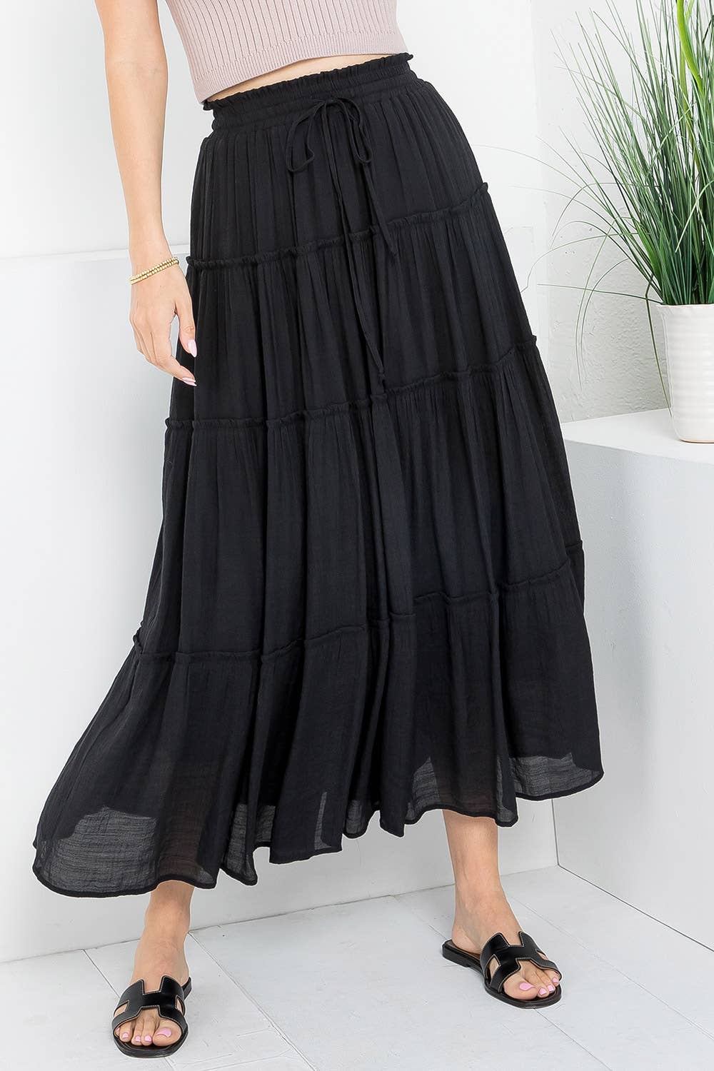 Sweet Lovely by Jen - BESTSELLER FLOWY TIERED MAXI  SKIRT