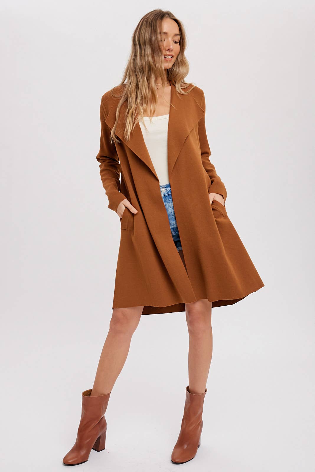 Bluivy - DRAPE COLLAR CARDIGAN