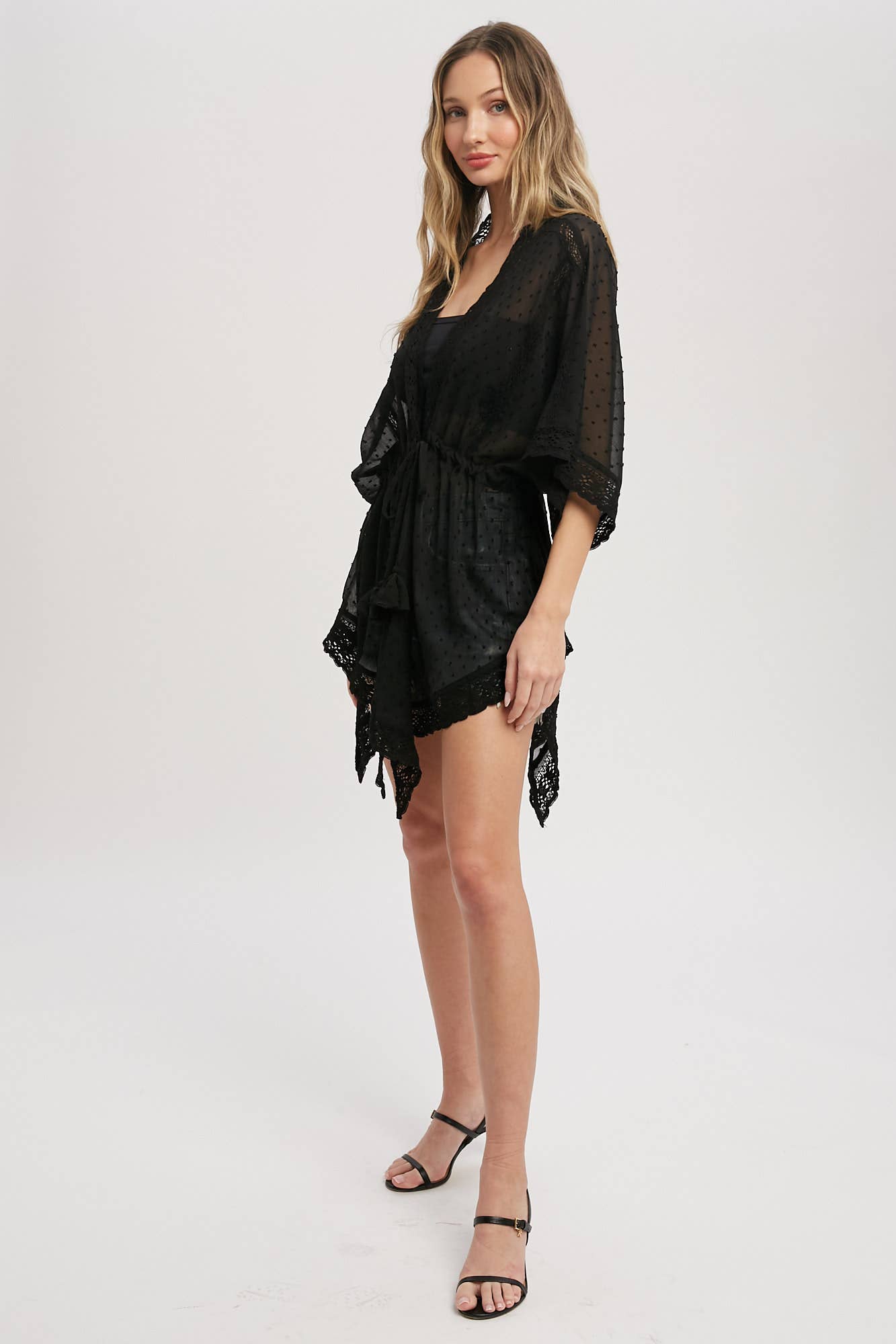 Bluivy - LACE TRIM KIMONO