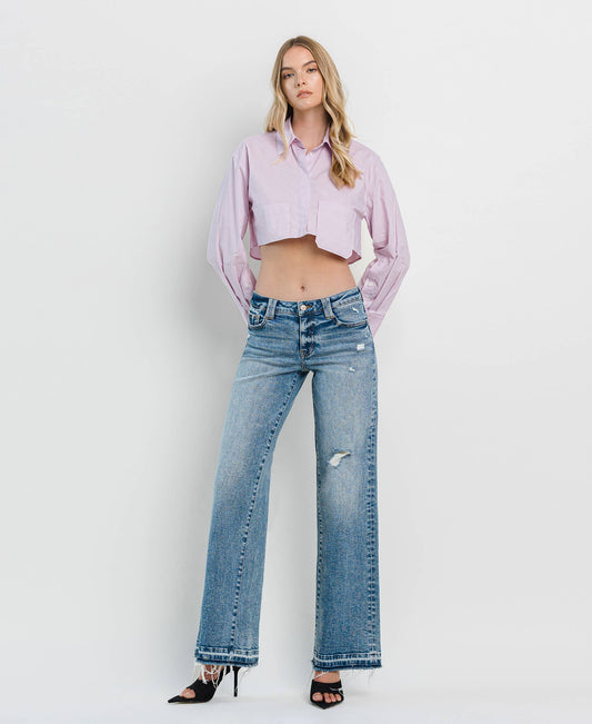 Lovervet by VERVET - TUMMY CONTROL HIGH RISE WIDE LEG JEANS