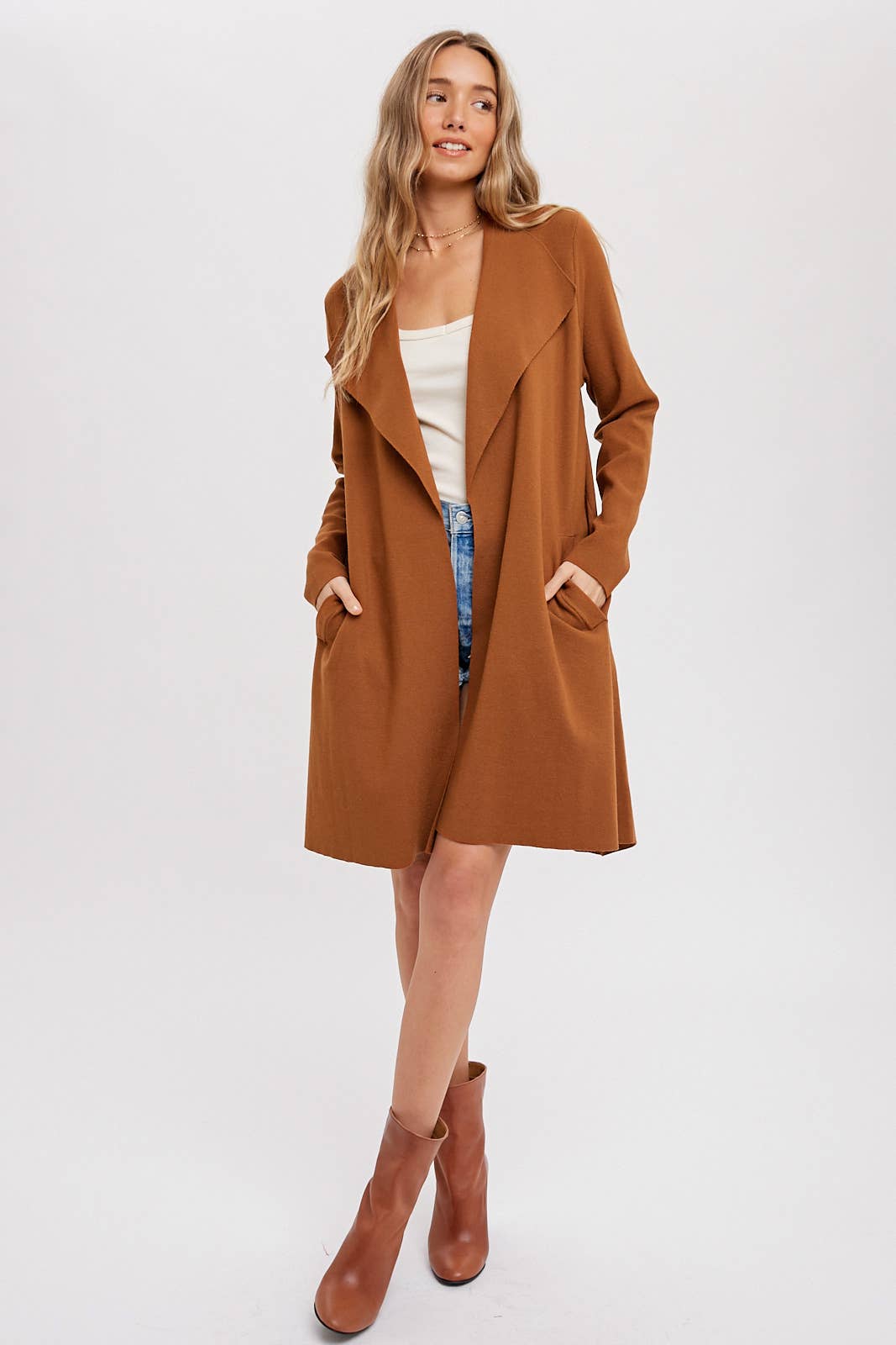 Bluivy - DRAPE COLLAR CARDIGAN