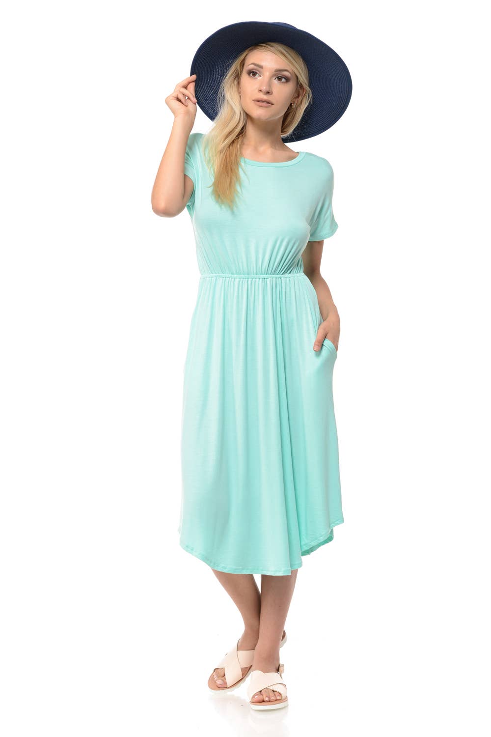 Allium - Drop Shoulder Midi Dress with Pockets