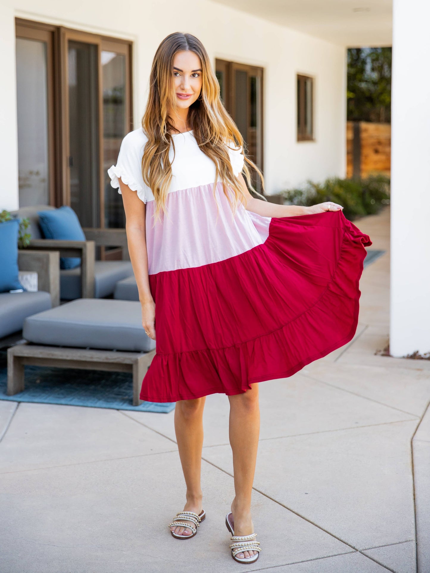 Tickled Teal - Colorblock Kane Swing Dress