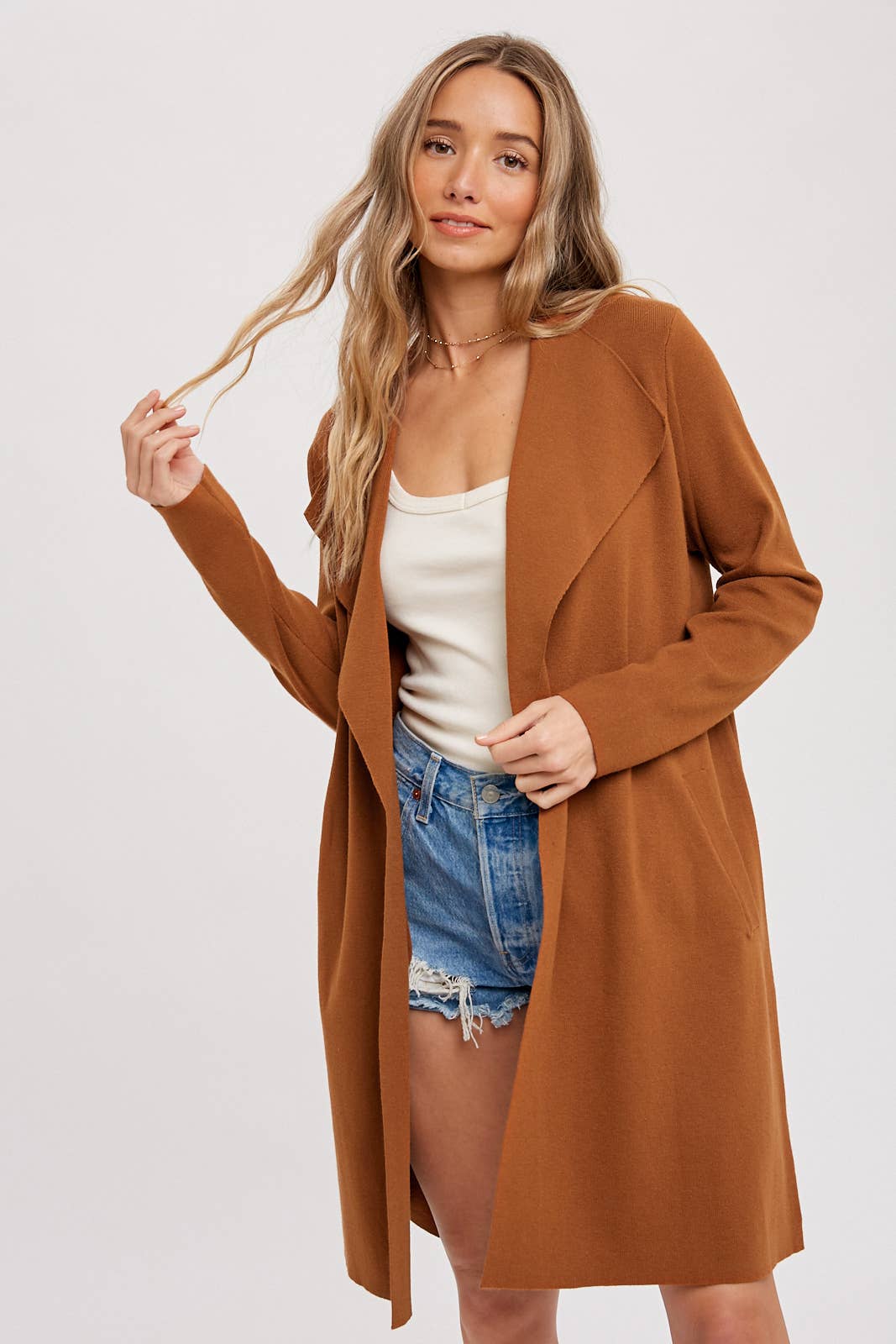 Bluivy - DRAPE COLLAR CARDIGAN