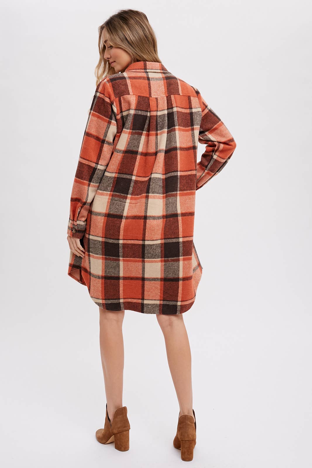 Bluivy - FLANNEL PLAID LONGLINE SHACKET
