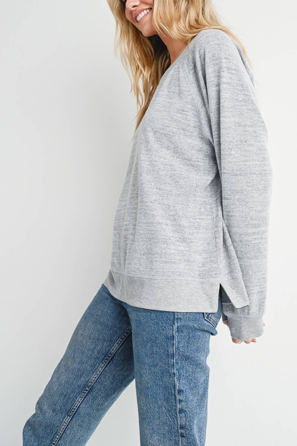 Bluivy - HEATHER CONTRAST SWEATSHIRT PULLOVER