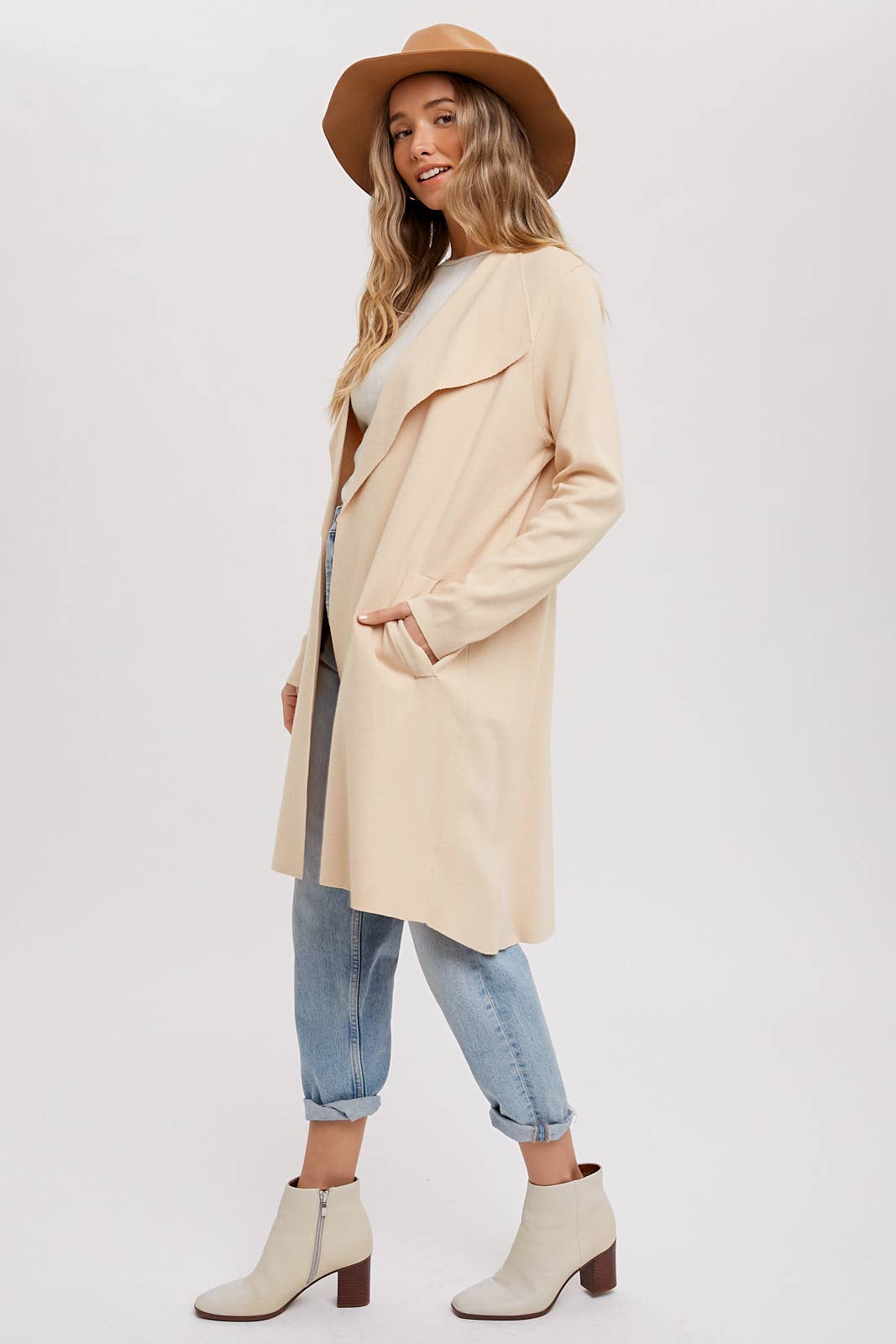 Bluivy - DRAPE COLLAR CARDIGAN