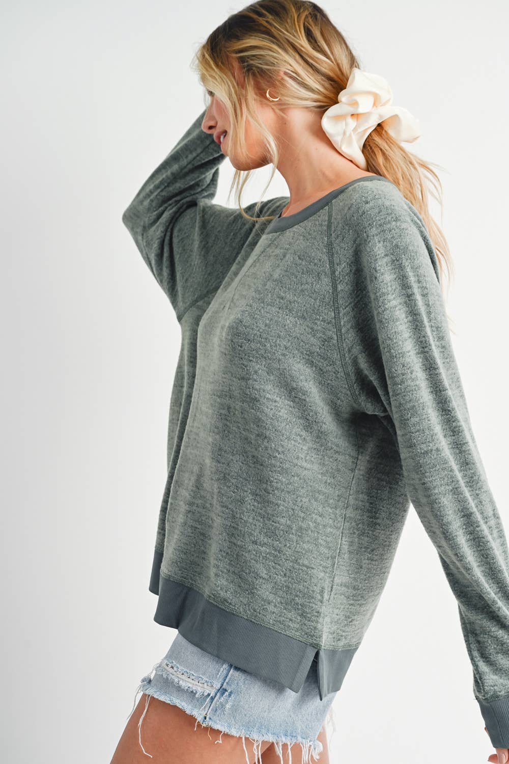 Bluivy - HEATHER CONTRAST SWEATSHIRT PULLOVER