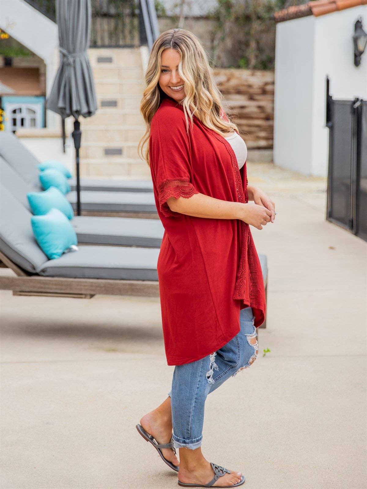 Tickled Teal - Sparrow Lace Kimono Cardigan