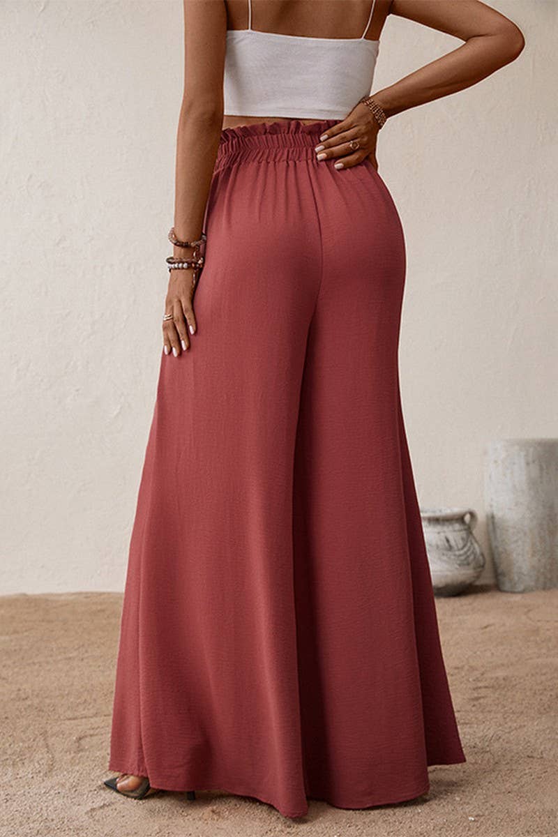 Lily Clothing - SOLID COLOR WIDE LEG FLARED PANTS_CWBLP0483